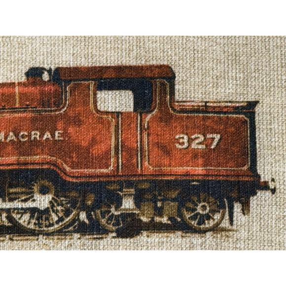 POTTERY BARN 16”x26” Cream/Rust Train 100% Cotton Lumbar Pillow Cover EUC - RARE - Picture 6 of 11